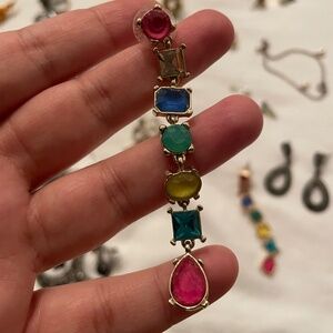 Dangle and Drop Earrings, Multi-Color Chandelier Earrings, Statement Earrings, B